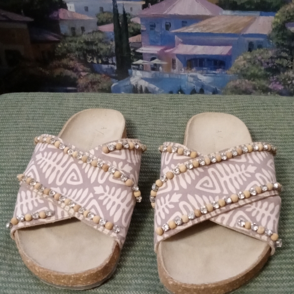 Anthropologie Marnie Embellished Slide 🆕Sandals With 80 Rhinestones.🚢⛵🚤 - Picture 7 of 16